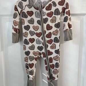 Charming Heart Print Kids Footie